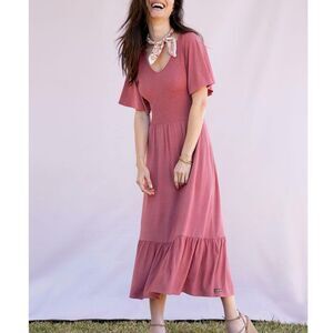 Matilda Jane Dream Chasers Good Days Maxi Dress MAUVE Stretchy Sz S